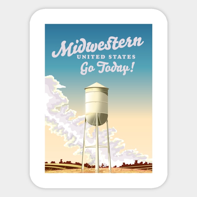 Midwestern United States Travel poster Sticker by nickemporium1